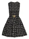Oscar De La Renta Woven Jacquard Mini Dress In Blue