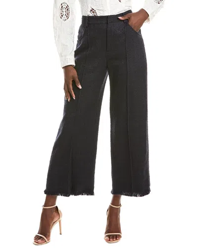Oscar De La Renta Woven Silk-blend Pant In Black