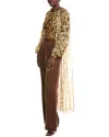 Oscar De La Renta Woven Silk Blouse In Brown