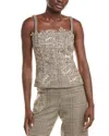Oscar De La Renta Ladies Woven Tank In Brown