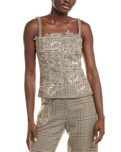 Oscar De La Renta Ladies Woven Tank In Brown