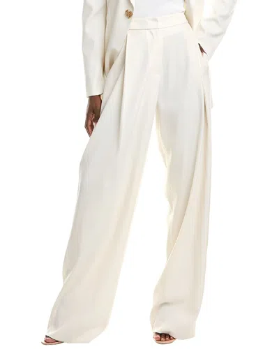 Oscar De La Renta Woven Wool-blend Pant In White