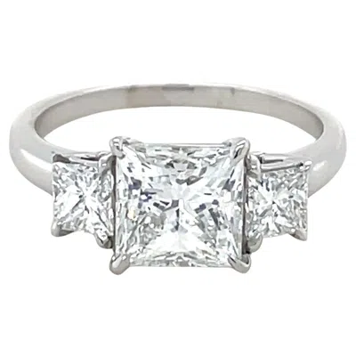 Pre-owned Oscar Heyman , 1.90 Carat Princess Cut Diamond Ring In Multi