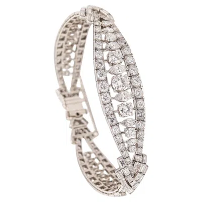 Pre-owned Oscar Heyman 1953 Outstanding Bracelet In Platinum With 24.50 Cwt. Diamonds In Multi