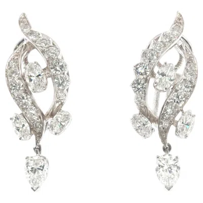 Pre-owned Oscar Heyman 1963  Platinum Diamond Earrings In Multi