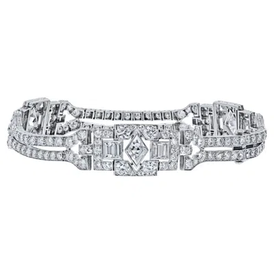 Pre-owned Oscar Heyman Art Deco Platinum Diamond Bracelet In Multiple
