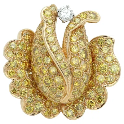 Pre-owned Oscar Heyman Brothers Fancy Yellow Diamond Brooch