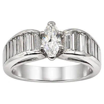 Pre-owned Oscar Heyman Circa 1960s 3 Carat  Platinum Diamond Bridal Ring In Multi