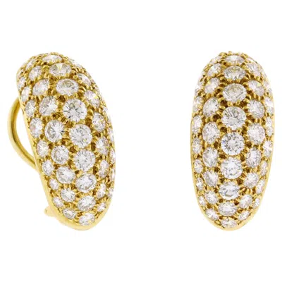 Pre-owned Oscar Heyman Diamond Pavé Hoop Earrings In Multi
