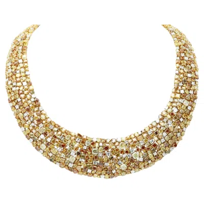 Pre-owned Oscar Heyman Fancy Color Diamond Necklace Multi Shape Diamonds High End Jewelry In Multiple