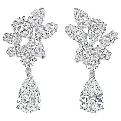 Pre-owned Oscar Heyman Mid-century Diamond Earrings In Multi