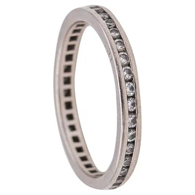 Pre-owned Oscar Heyman New York Classic Eternity Ring In Platinum With 41 Round Diamonds In Multi
