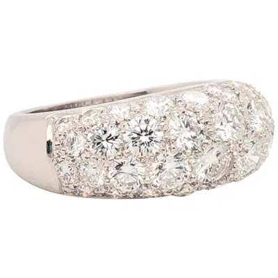 Pre-owned Oscar Heyman Platinum 3.16tcw Diamond Dome Ring Sz 5.75 In Multi