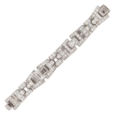 Pre-owned Oscar Heyman Platinum Diamond Bracelet, 16.50ct Mixed Cut, Usa In Multi