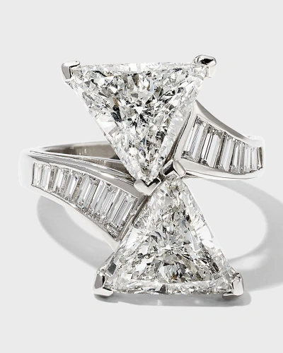 Oscar Heyman Platinum Trillion And Baguette Diamond Ring In 20 Platinum