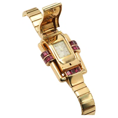 Pre-owned Oscar Heyman Retro Ruby & Diamond Watch Bracelet In Multiple
