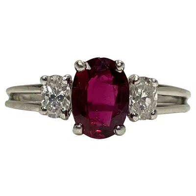 Pre-owned Oscar Heyman Ruby Diamond Ring In Multi