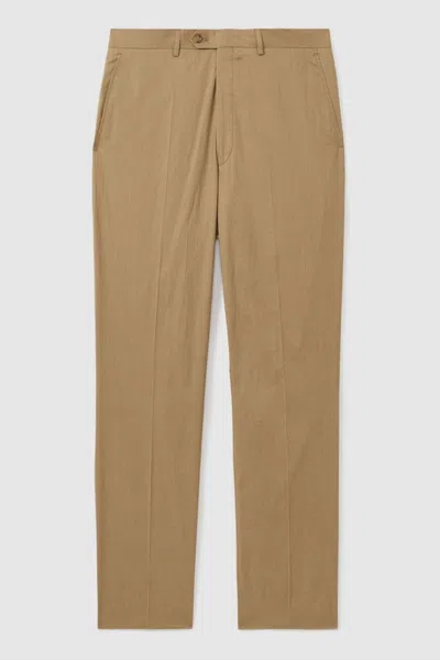 Oscar Jacobson Cotton Trousers In Beige