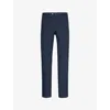 Oscar Jacobson Mens Navy Denz Side-panel Regular-fit Tapered-leg Mid-rise Wool Trousers