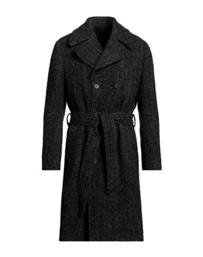 Oscar Jacobson Man Coat Black Size 40 Wool, Acrylic, Polyester, Nylon
