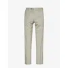 Oscar Jacobson Mens Nubuck Beige Denz Side-panel Regular-fit Tapered-leg Mid-rise Wool Trousers