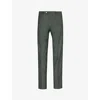 Oscar Jacobson Mens Verino Green Denz Side-panel Regular-fit Tapered-leg Mid-rise Wool Trousers