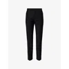 Oscar Jacobson Mens Black Denz Tuxedo Wool Trousers In Black