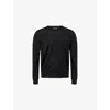 Oscar Jacobson Mens Black Tile Miguel Round-neck Wool Jumper Xxl In Black