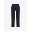 Oscar Jacobson Mens Danik Tapered Cotton Trousers Navy