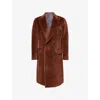 Oscar Jacobson Mens  Alvaro Peak-lapel Alpaca-wool Blend Coat In Brown