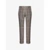 Oscar Jacobson Mens  Dandy Turn-up Wool Trousers In Brown