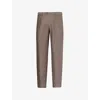 Oscar Jacobson Mens Denz Tapered Linen Trousers Dusk Brown