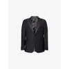 Oscar Jacobson Mens  Frampton Peak-lapel Wool Blazer In Black