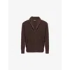 Oscar Jacobson Mens  Roland Patch-pocket Wool Blend Cardigan In Brown