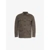 Oscar Jacobson Mens Safari Patch-pocket Cotton Shirt Jacket Army Green Xl