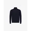 Oscar Jacobson Mens  Salim Roll-neck Wool Blend Jumper In Blue