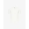 Oscar Jacobson Mens Snow White Barto Textured Cotton-knit Polo Shirt Xxl