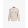 Oscar Jacobson Mens White Grass Maverick Flap-pocket Linen Jacket Xxl