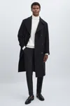 Oscar Jacobson Slim Fit 100% Cotton Turn-up Trousers In Navy