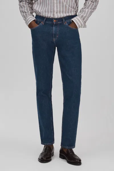 Oscar Jacobson Slim Fit Jeans In Thunder Blue