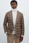 OSCAR JACOBSON OSCAR JACOBSON WOOL-BLEND SINGLE-BREASTED CHECK BLAZER