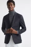 Oscar Jacobson Wool Double Breasted Blazer In Navy