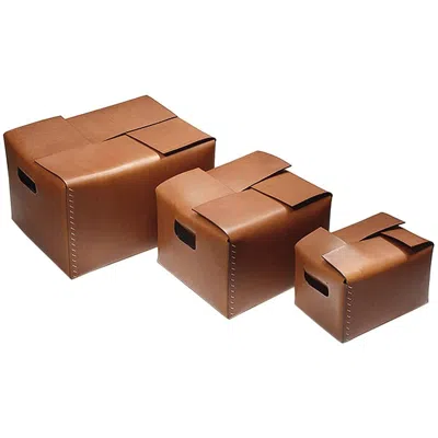 Pre-owned Oscar Maschera David Leather Box Designed By Claude Bouchard For  In Brown