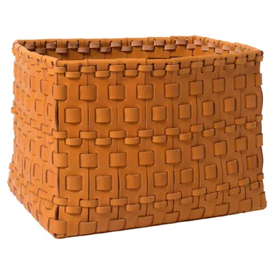 Pre-owned Oscar Maschera Intreccio Rectangular Woven Basket Designed By  In Brown
