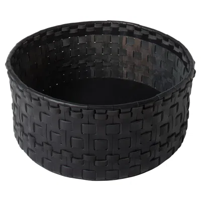 Pre-owned Oscar Maschera Intreccio Round Large Woven Basket Designed By  In Black