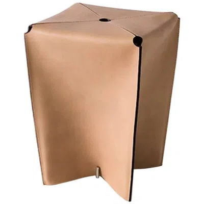 Pre-owned Oscar Maschera Patrick Leather & Steel Stool Designed By Claude Bouchard For  In Brown