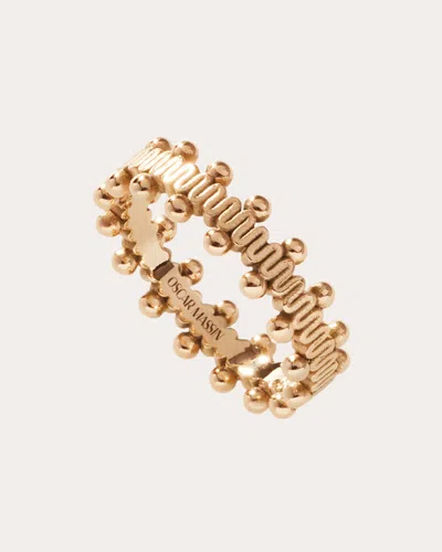 Oscar Massin Women's Ribbon 18k Gold Beaded Ring