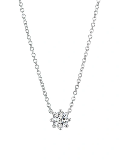 Oscar Massin Women's Beaded 18k White Gold & Latitude Lab-grown Diamond Small Pendant Necklace