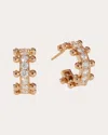 Oscar Massin Women's Lab Diamond & 18k Gold Small Beaded Hoop Earrings In Gold