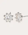 Oscar Massin Women's Lab Diamond & 18k White Gold Medium Beaded Stud Earrings 18k Gold In Silver